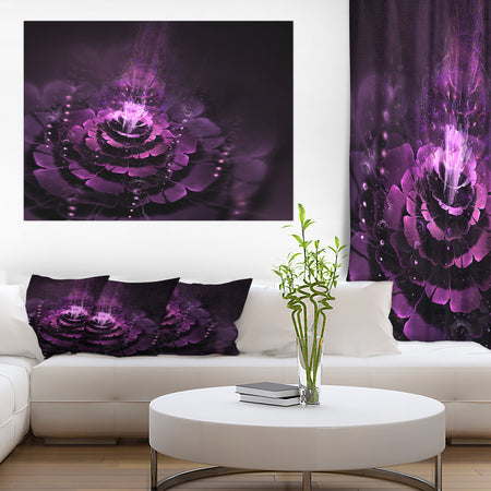 Dark Pink Fractal Flower - Abstract Art Canvas Print