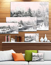 Grey Winter Vector - Landscape Watercolor Canvas Art Print