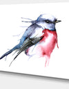Bird in Blue and Red - Watercolor Animal Canvas Art Print