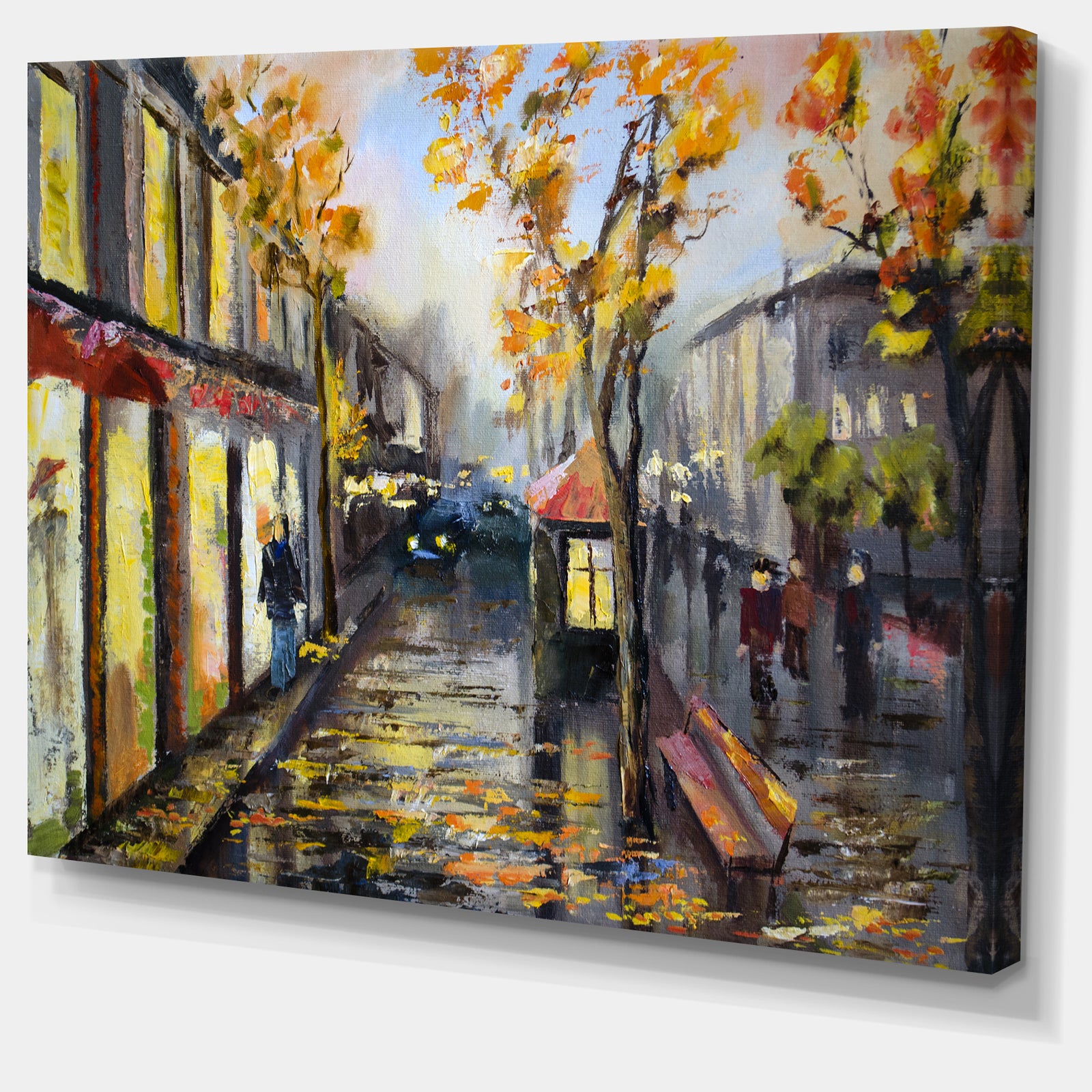 City in Yellow Shade - Modern Cityscape Canvas Art Print