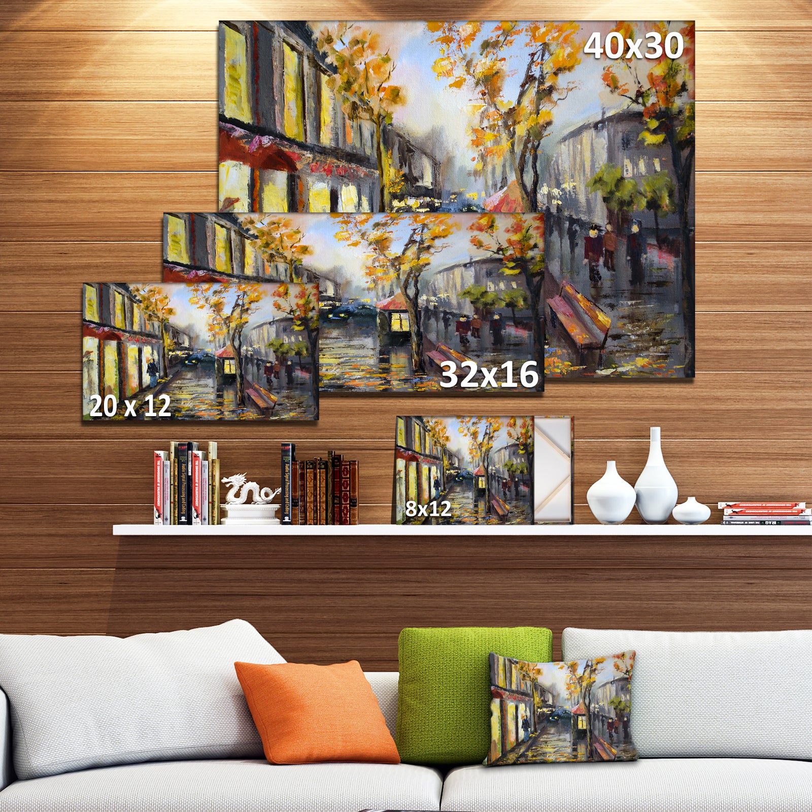 City in Yellow Shade - Modern Cityscape Canvas Art Print