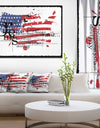 Vintage Fashion USA Flag - Map Canvas Art Print