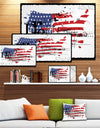 Vintage Fashion USA Flag - Map Canvas Art Print