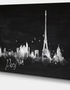 Paris Dark Silhouette - Cityscape Painting Canvas Print