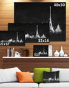 Paris Dark Silhouette - Cityscape Painting Canvas Print