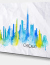 Chicago Blue Green Silhouette ? Cityscape Canvas Print