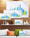 Chicago Blue Green Silhouette ? Cityscape Canvas Print