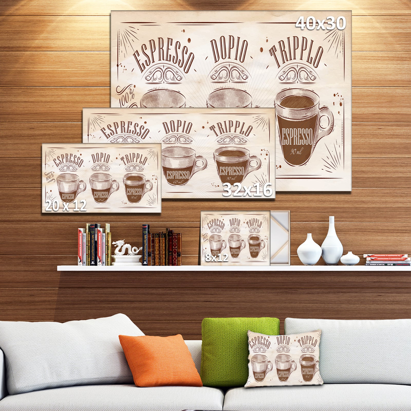 Espresso Kraf Brown - Poster Canvas Art Print