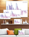 Purple City Skyline - Cityscape Painting Canvas Print