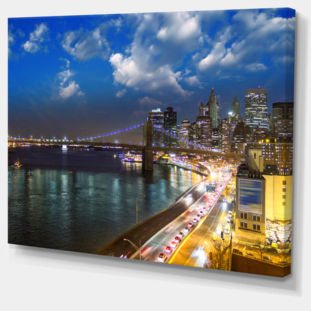 New York City Wonderful Sunset View - Cityscape Photo Canvas Print