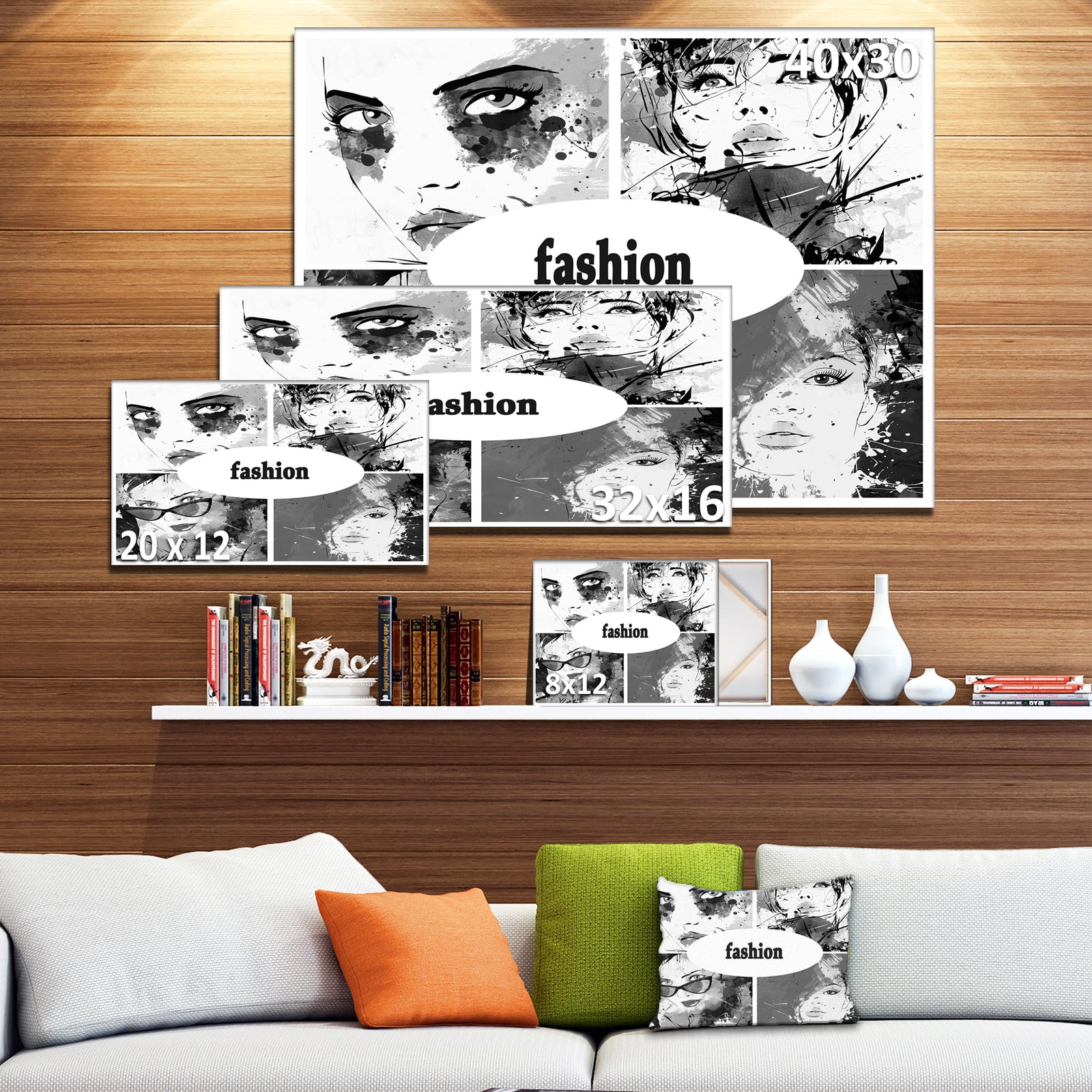 Collage of Girl Faces - Portrait Digital Art Canvas Print