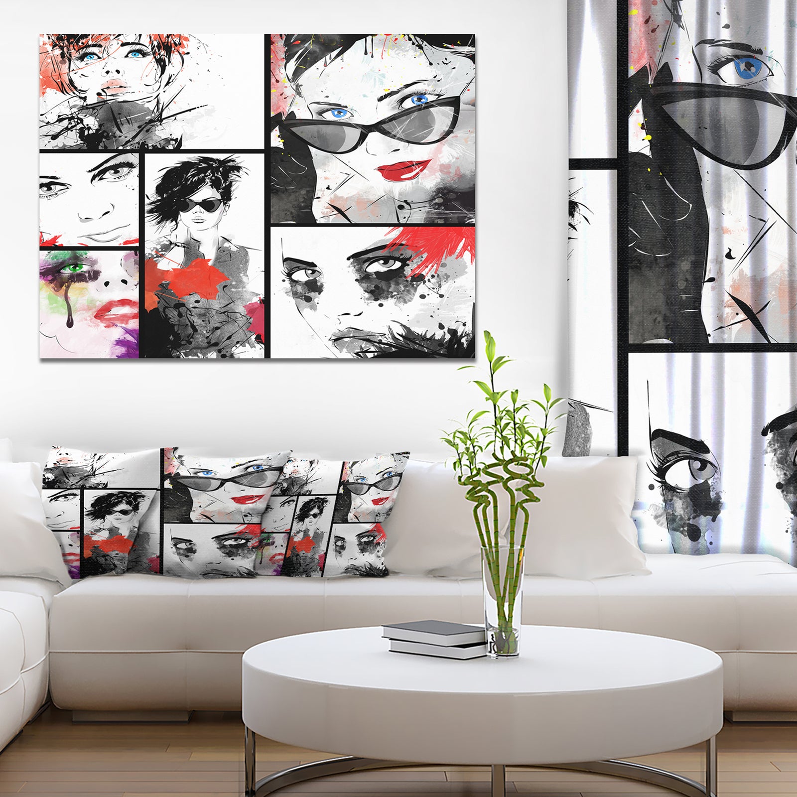 Beautiful Faces Collage - Portrait Digital Art Canvas Print