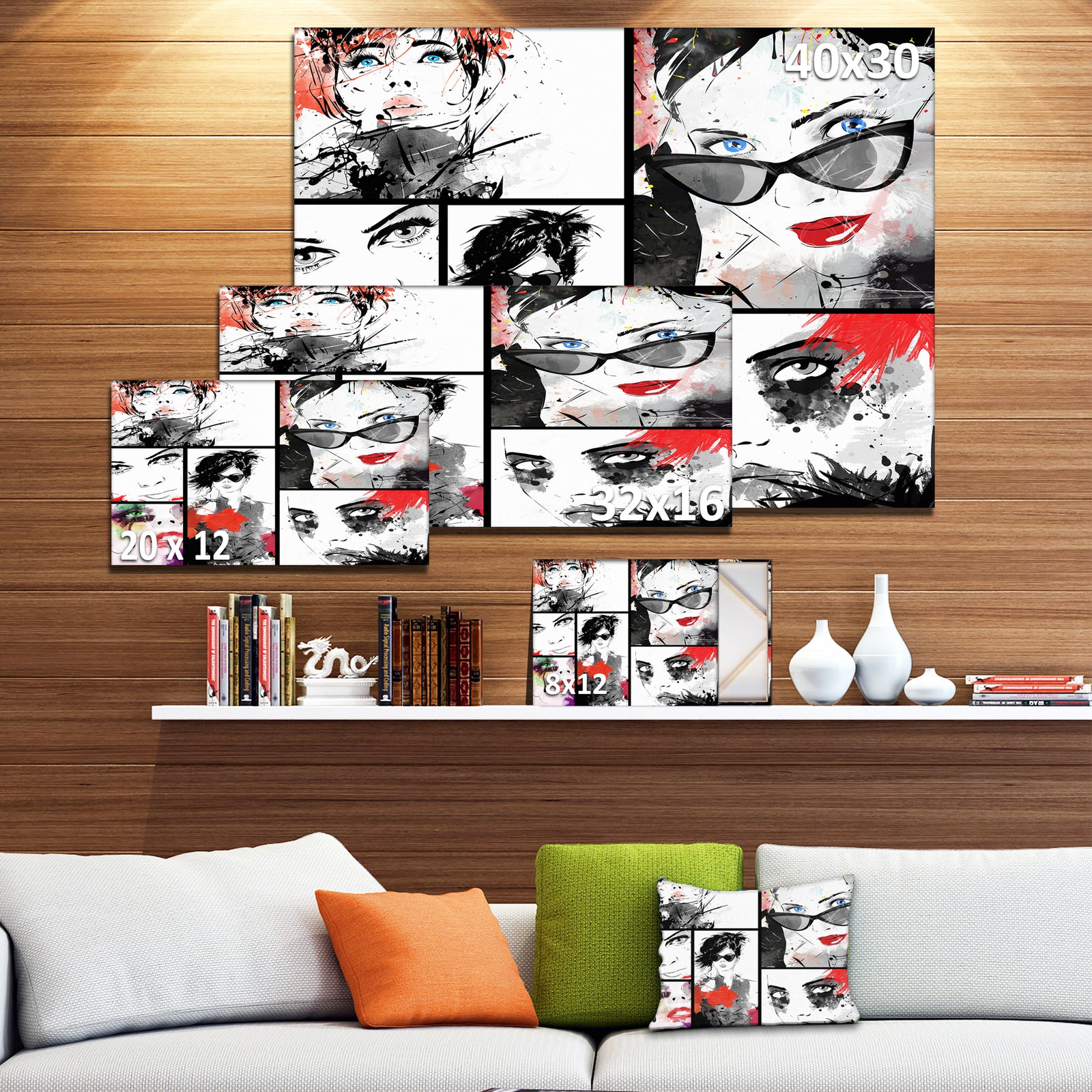 Beautiful Faces Collage - Portrait Digital Art Canvas Print