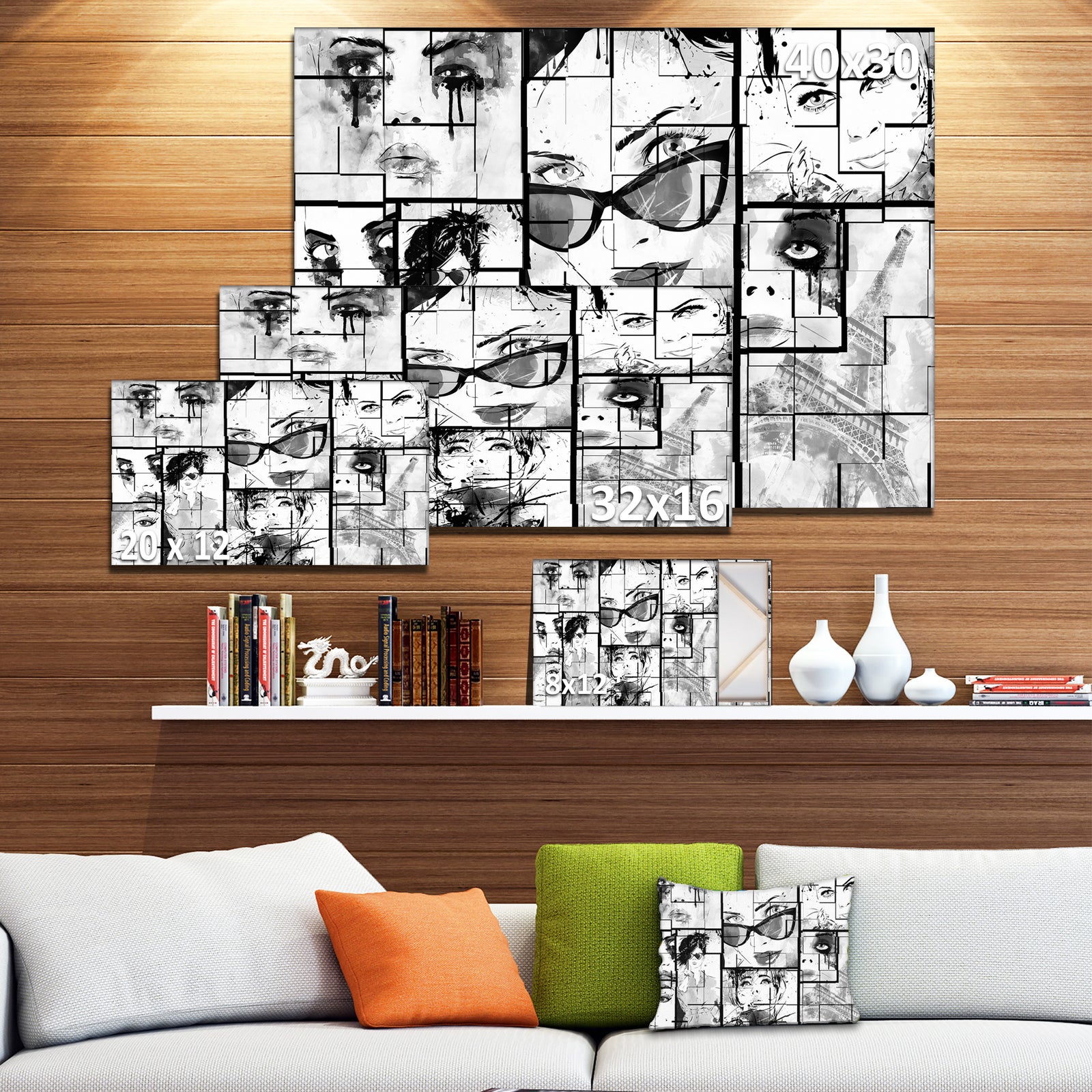 Many Girl Faces Collage - Portrait Digital Art Canvas Print