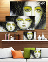 Girl with Yellow Eye line - Portrait Digital Art Canvas Print