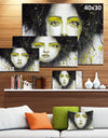Girl with Yellow Eye line Large - Portrait Digital Art Canvas Print