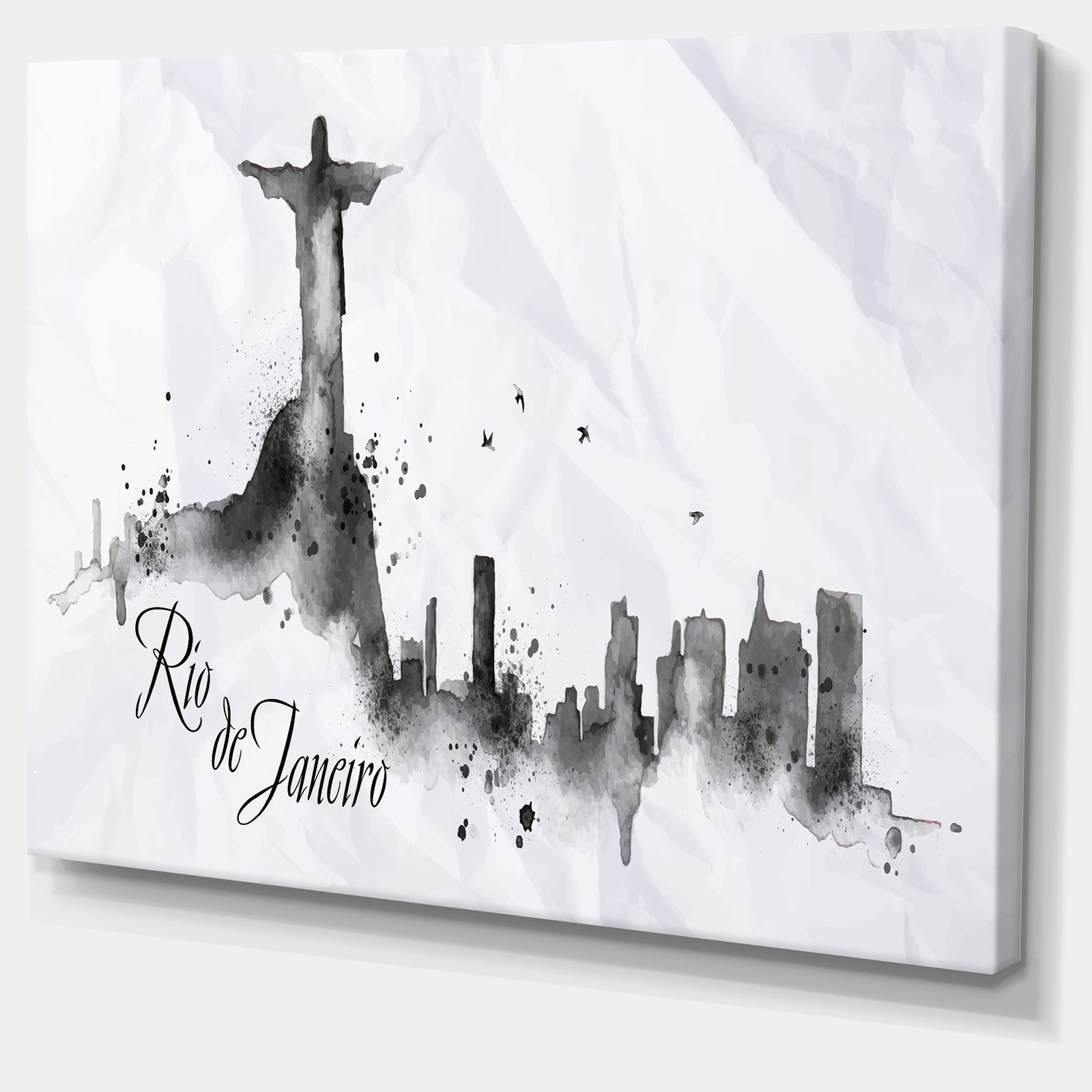 Rio de Janeiro Silhouette - Cityscape Painting Canvas Print
