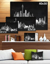 Seattle Dark Silhouette - Cityscape Painting Canvas Print