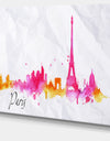 Paris Pink Silhouette - Cityscape Painting Canvas Print