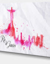 Rio de Janeiro Red Silhouette - Cityscape Painting Canvas Print