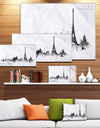 Paris with Eiffel Silhouette - Cityscape Painting Canvas Print