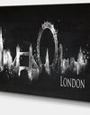 London Dark Silhouette - Cityscape Painting Canvas Print