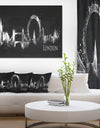 London Dark Silhouette - Cityscape Painting Canvas Print