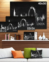 London Dark Silhouette - Cityscape Painting Canvas Print