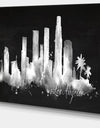 Los Angeles Dark Silhouette - Cityscape Painting Canvas Print