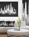 Los Angeles Dark Silhouette - Cityscape Painting Canvas Print