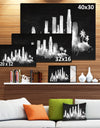 Los Angeles Dark Silhouette - Cityscape Painting Canvas Print