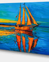 Brown Sailing Boat - Seascape Painting Canvas Print