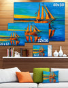 Brown Sailing Boat - Seascape Painting Canvas Print