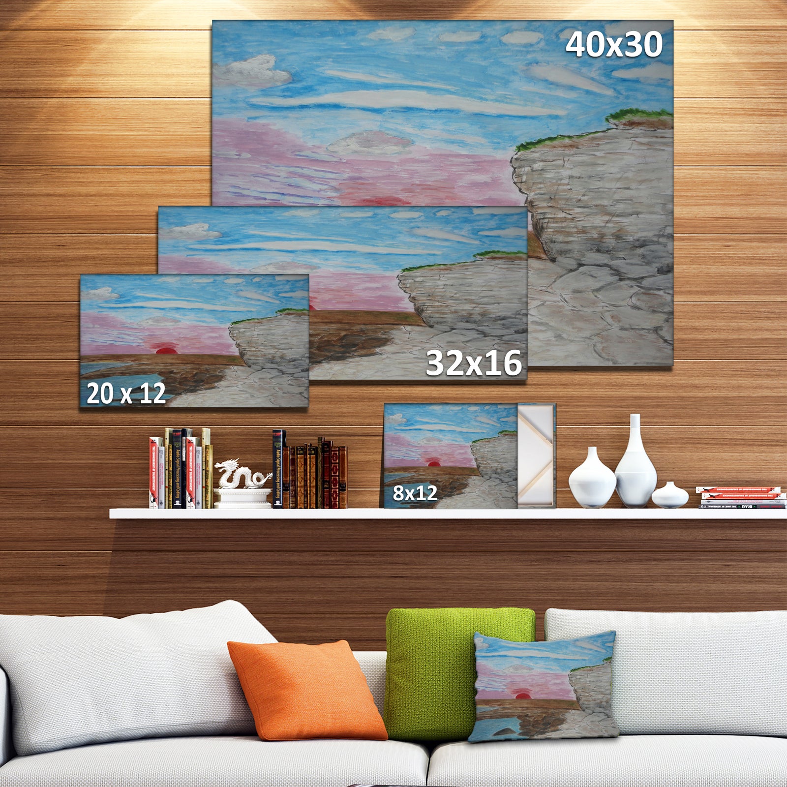 Sunset Seashore - Seascape Painting Canvas Print
