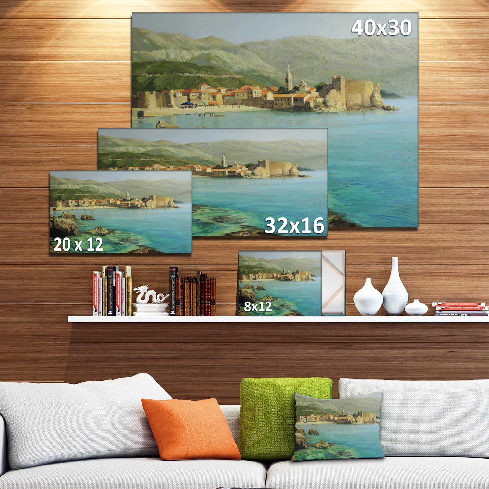 Bay Near Old Budva - Landscape Painting Canvas Print