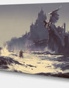 Dark Fantasy Castle - Landscape Painting Canvas Print