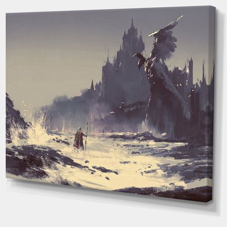 Dark Fantasy Castle - Landscape Painting Canvas Print