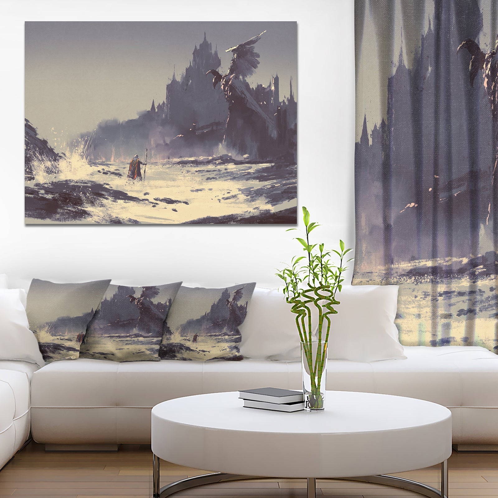Dark Fantasy Castle - Landscape Painting Canvas Print