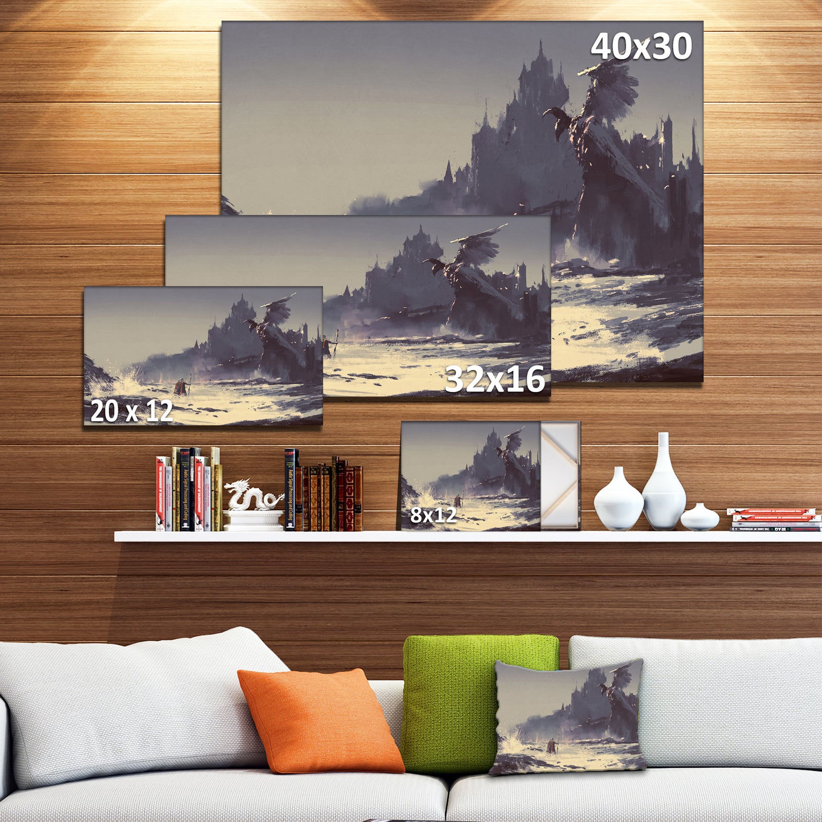 Dark Fantasy Castle - Landscape Painting Canvas Print