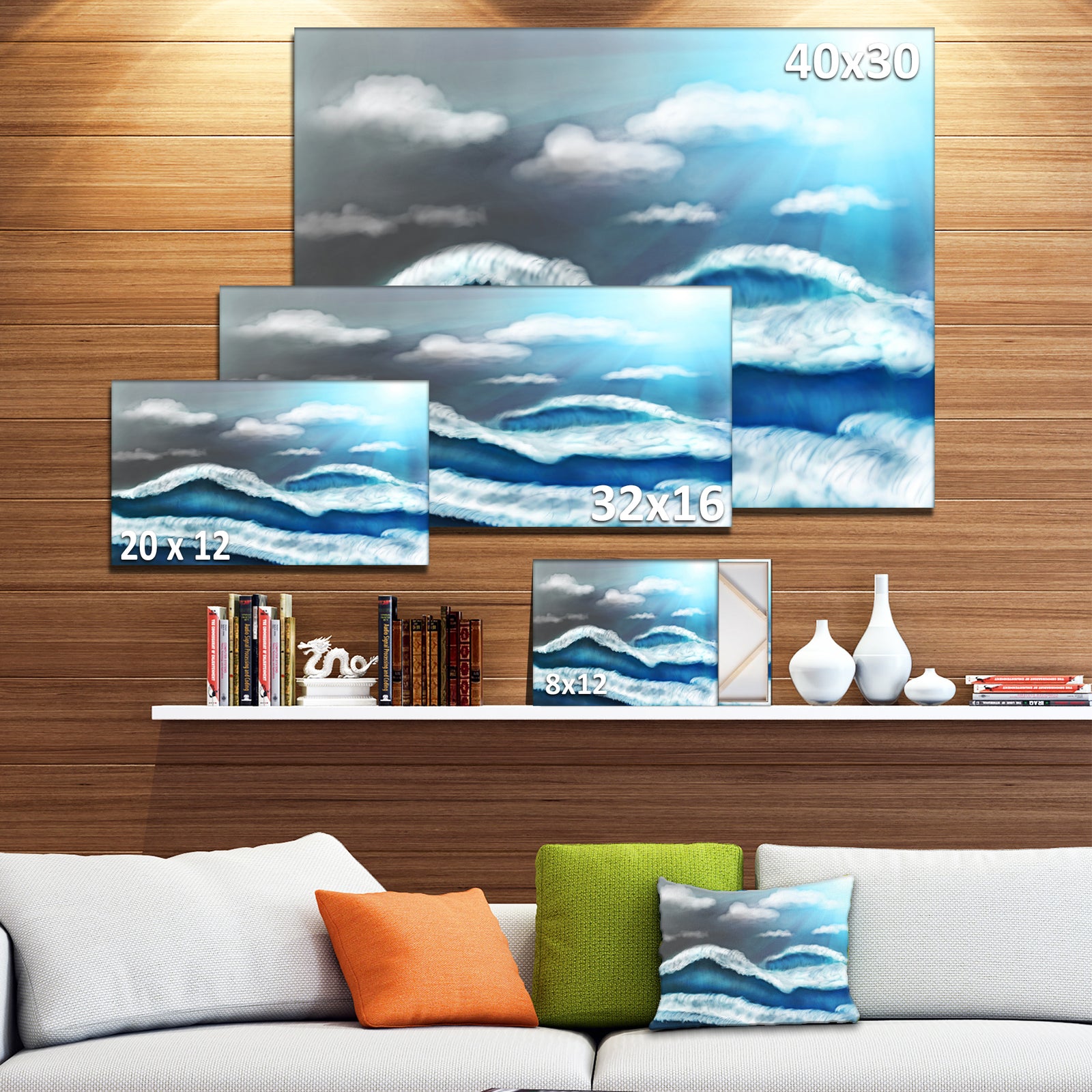 Blue Sky with Clouds'Landscape Canvas Art Print