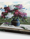 Lilac in Blue Jug - Floral Digital Art Canvas Print