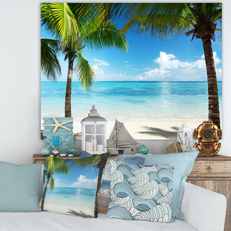 Palm Trees and Sea - Landscape Photography Canvas Print