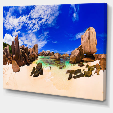 Tropical Beach at Seychelles - Landscape Photo Canvas Print