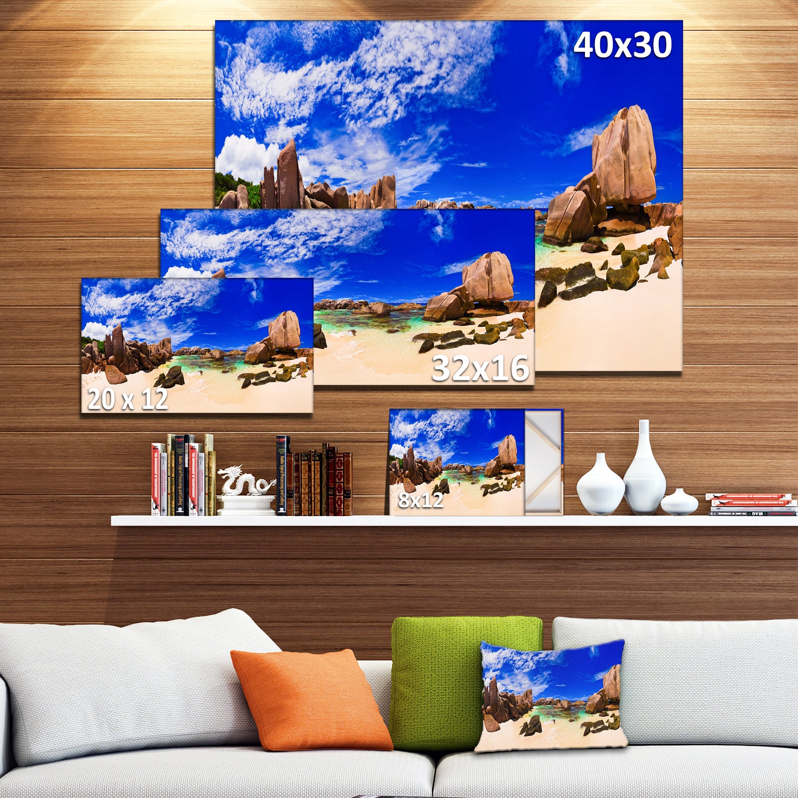 Tropical Beach at Seychelles - Landscape Photo Canvas Print