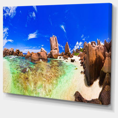 Bright Tropical Beach Panorama - Landscape Photo Canvas Print
