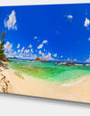 Tropical Beach with Green Sea - Landscape Photo Canvas Print