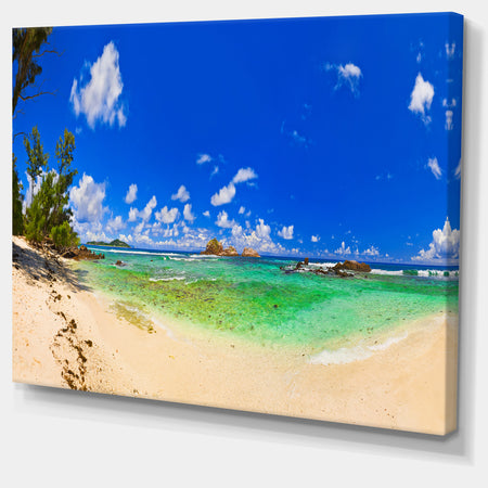 Tropical Beach with Green Sea - Landscape Photo Canvas Print