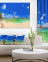 Tropical Beach with Green Sea - Landscape Photo Canvas Print