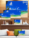 Tropical Beach with Green Sea - Landscape Photo Canvas Print