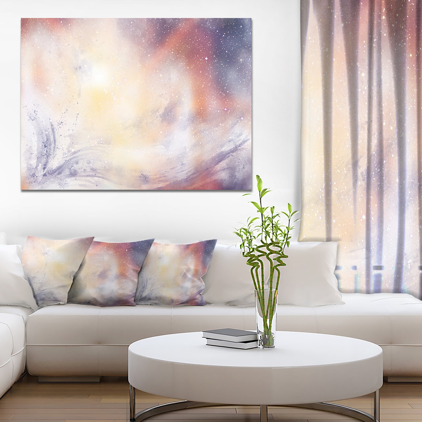 Blurry Watercolor with Star - Abstract Painting Canvas Print